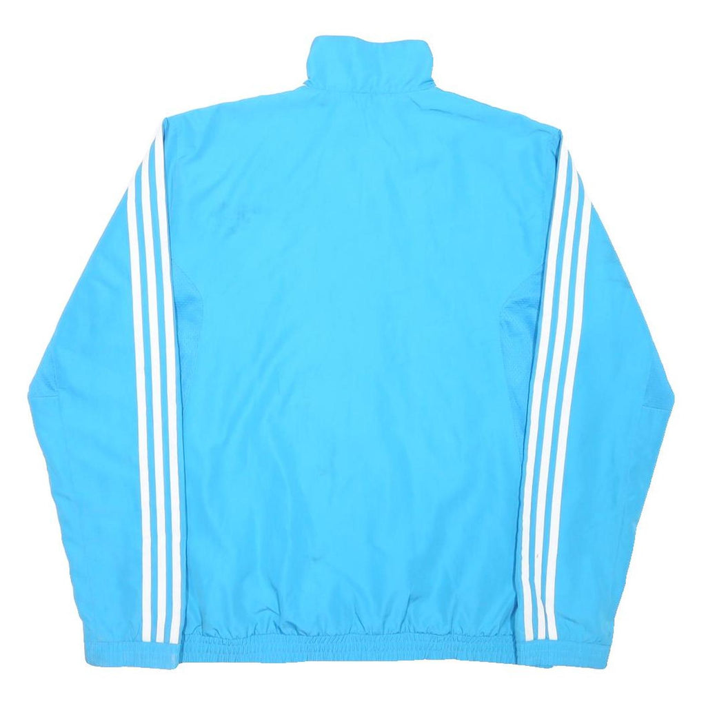 ADIDAS Mens Blue White Track Jacket L Polyester Zip Casual Sportswear