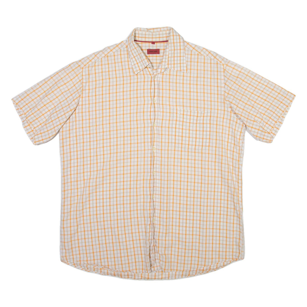 PIERRE CARDIN Mens Shirt White Check XL