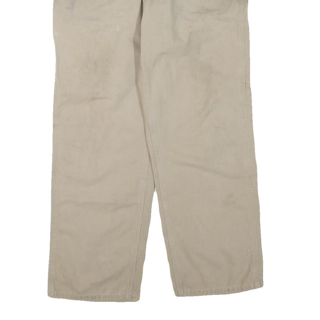 CARHARTT Mens Cotton Blend Beige Regular Fit Straight Leg Trousers W36 L30