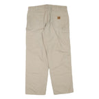 CARHARTT Mens Cotton Blend Beige Regular Fit Straight Leg Trousers W36 L30