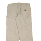 CARHARTT Mens Cotton Blend Beige Regular Fit Straight Leg Trousers W36 L30