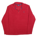 CHAPS Mens Red Jumper Plain Half Zip PullOver Polyester Blend XL Casual Warm
