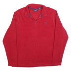 CHAPS Mens Red Jumper Plain Half Zip PullOver Polyester Blend XL Casual Warm