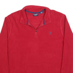 CHAPS Mens Red Jumper Plain Half Zip PullOver Polyester Blend XL Casual Warm