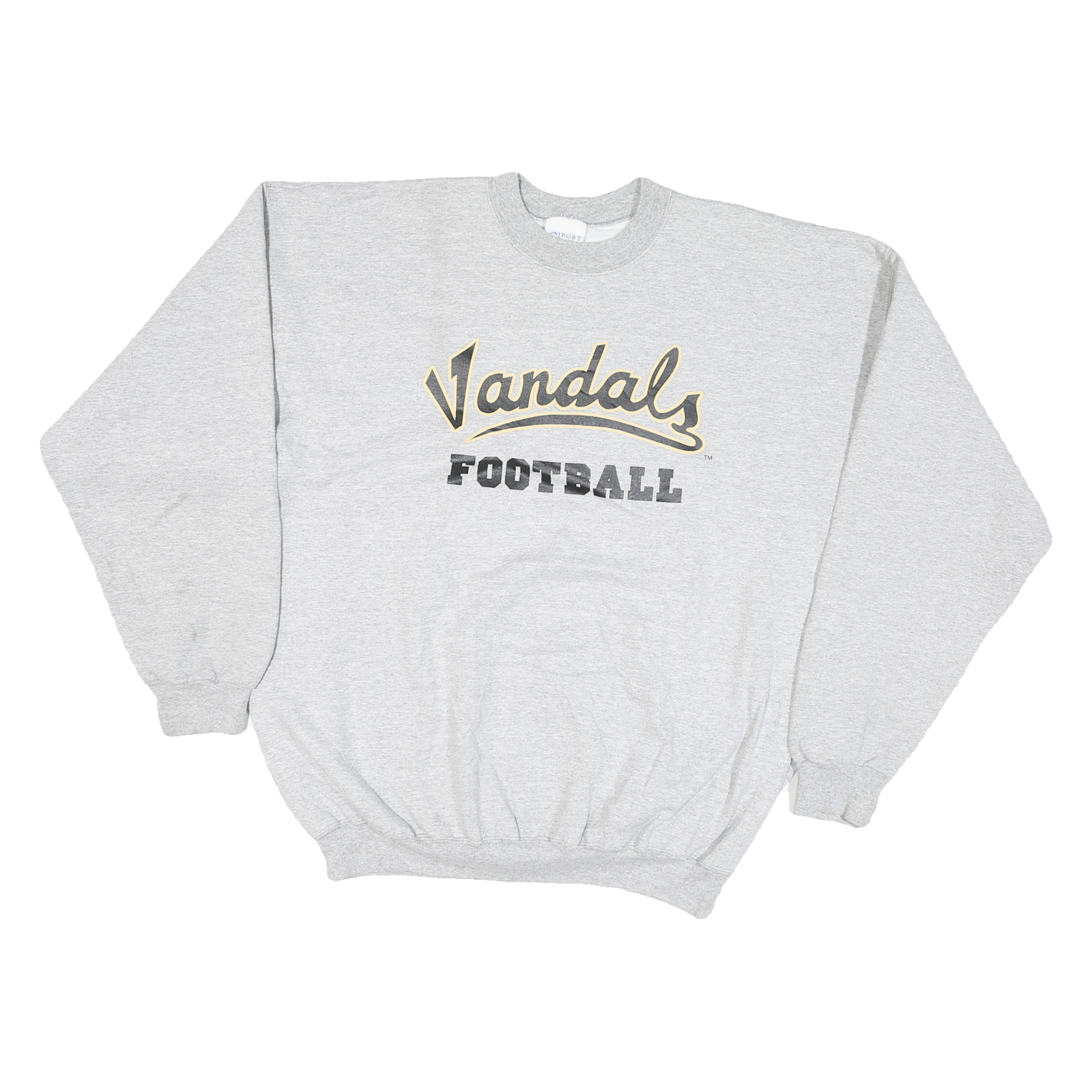 PORT & COMPANY Mens Grey Vandals Football Crew Neck XL Cotton Blend Sweatshirt