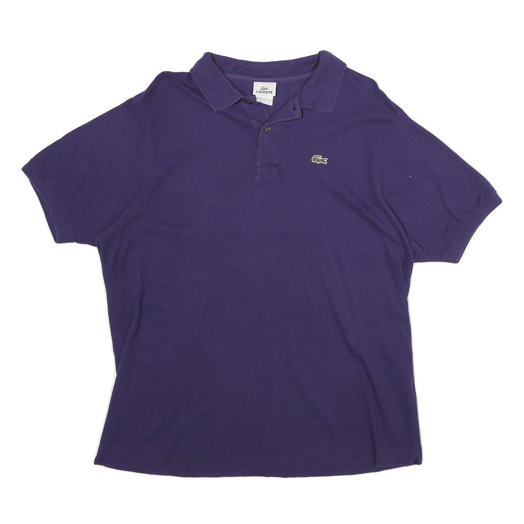 LACOSTE Mens Purple Cotton Short Sleeve Polo Shirt L Classic Fit