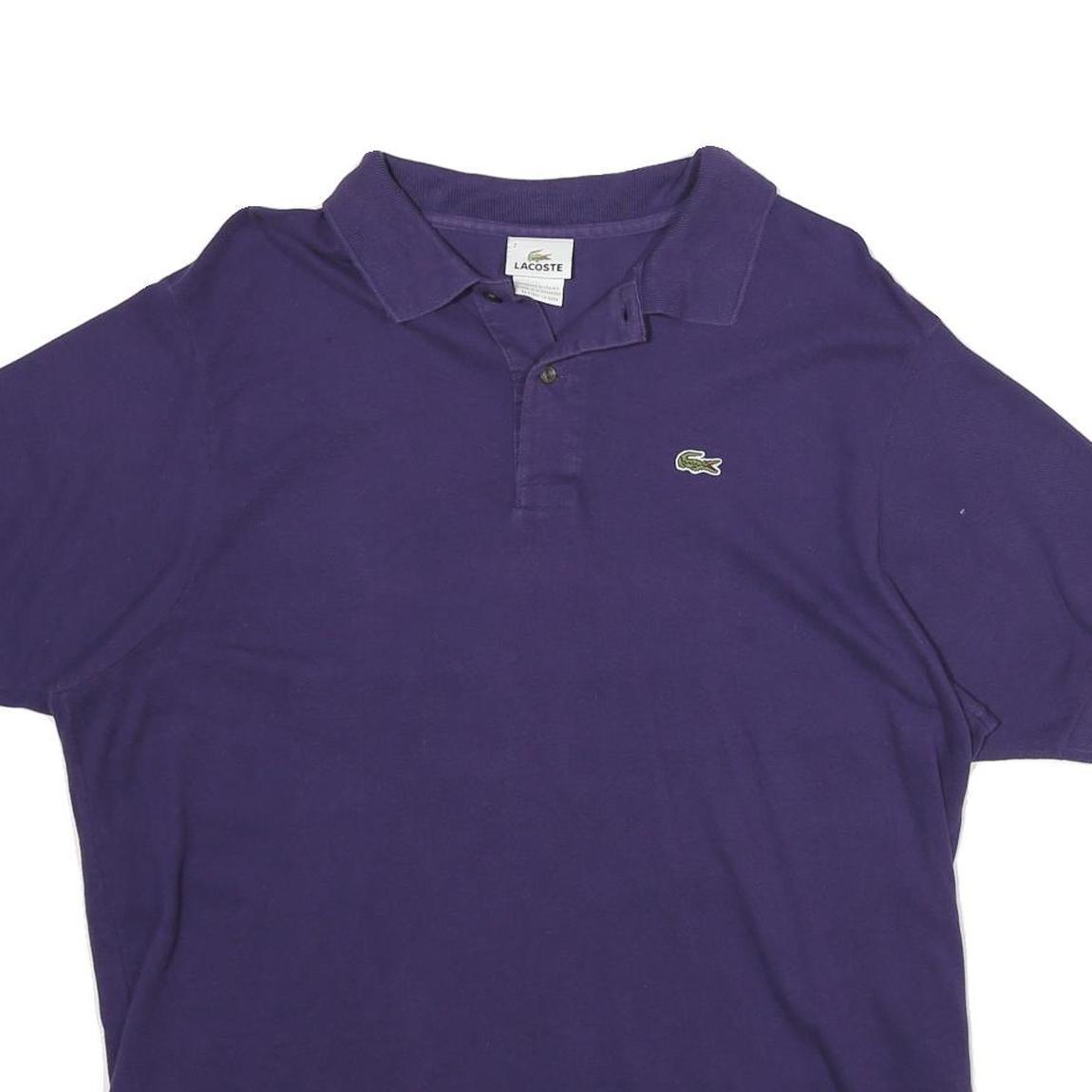LACOSTE Mens Purple Cotton Short Sleeve Polo Shirt L Classic Fit