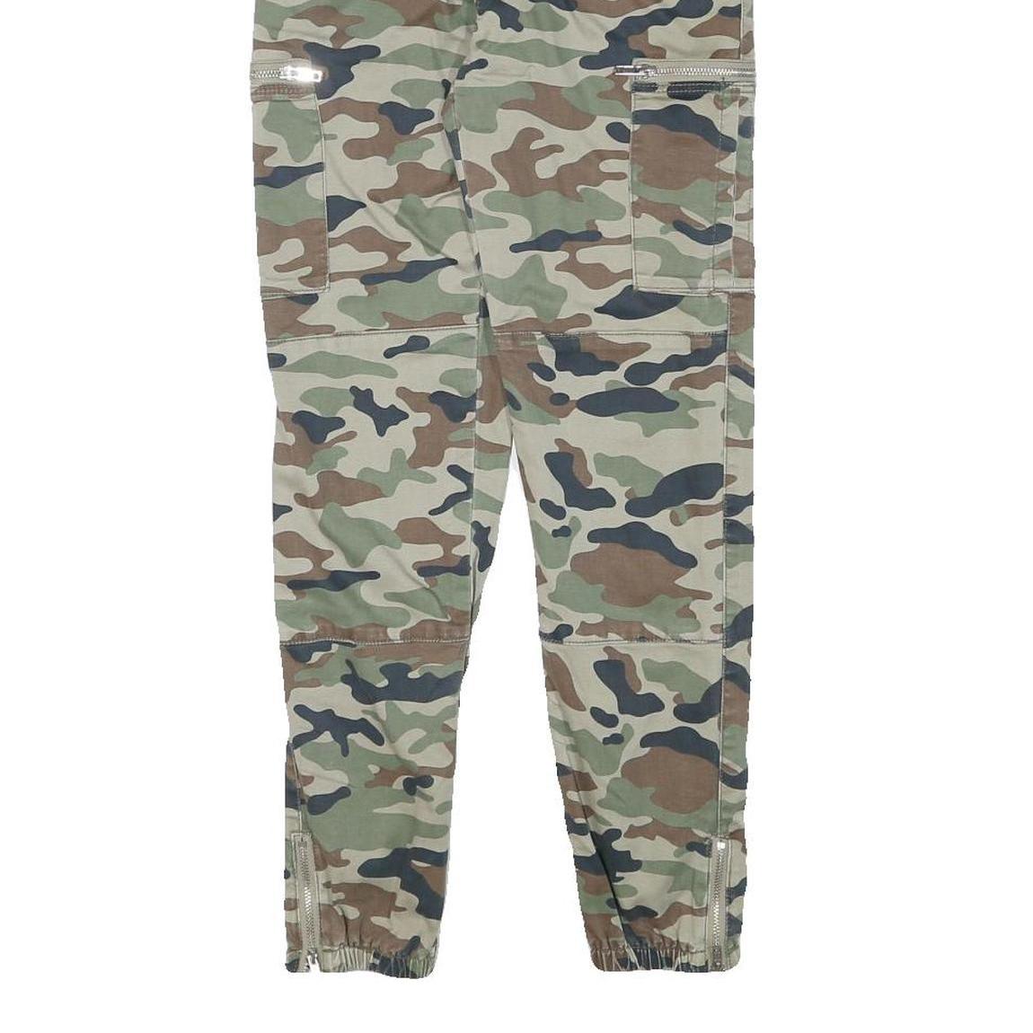DENIM COLLECTION Womens Cotton Blend Camouflage Slim Leg Trousers W24 L27 Belted