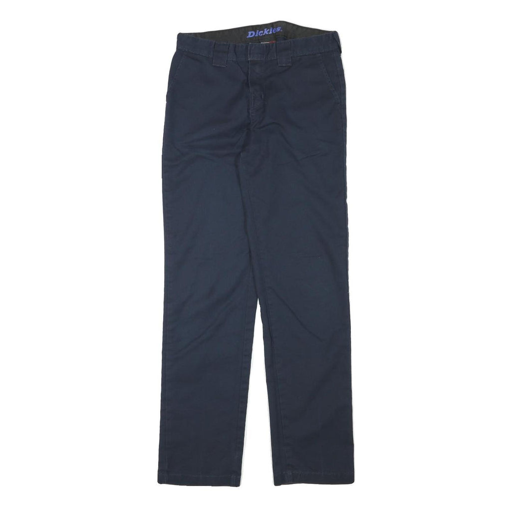 DICKIES Mens Cotton Blend Navy Regular Straight Trousers W27 L30 Workwear