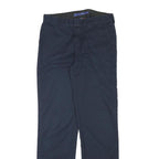DICKIES Mens Cotton Blend Navy Regular Straight Trousers W27 L30 Workwear