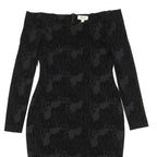 L'AGENCE Womens Black Cotton Blend Off The Shoulder Bodycon Dress Long Sleeve UK
