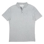 CALVIN KLEIN Mens Grey Polo Shirt Short Sleeve Plain M Cotton Blend Casual
