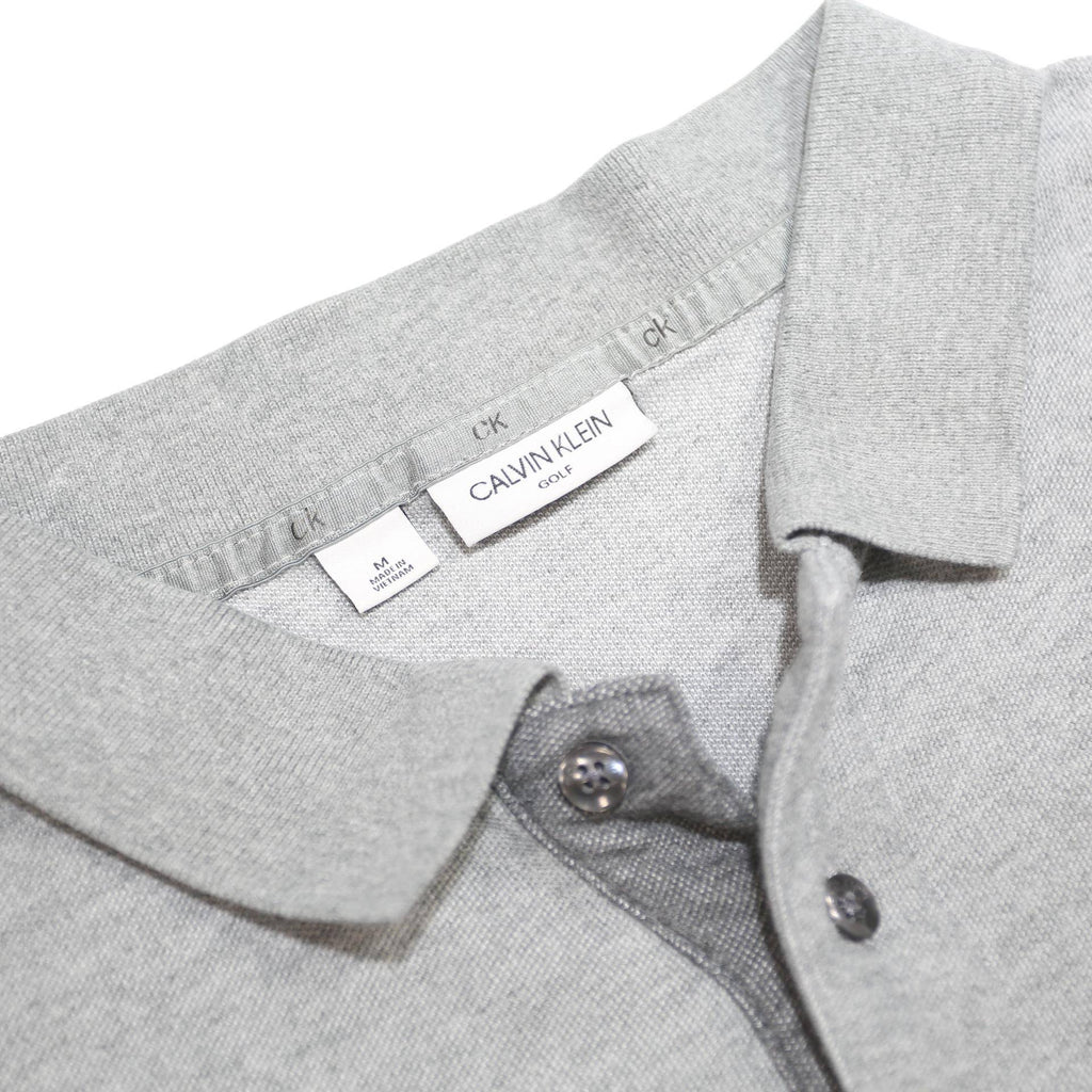 CALVIN KLEIN Mens Grey Polo Shirt Short Sleeve Plain M Cotton Blend Casual