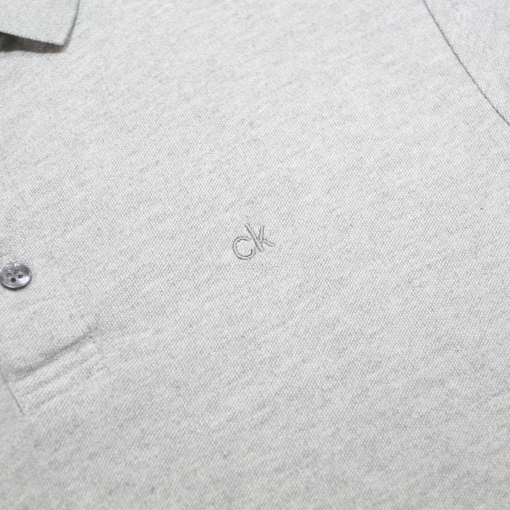 CALVIN KLEIN Mens Grey Polo Shirt Short Sleeve Plain M Cotton Blend Casual