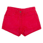 LENNY'S Womens Corduroy Shorts Red Regular XS W26