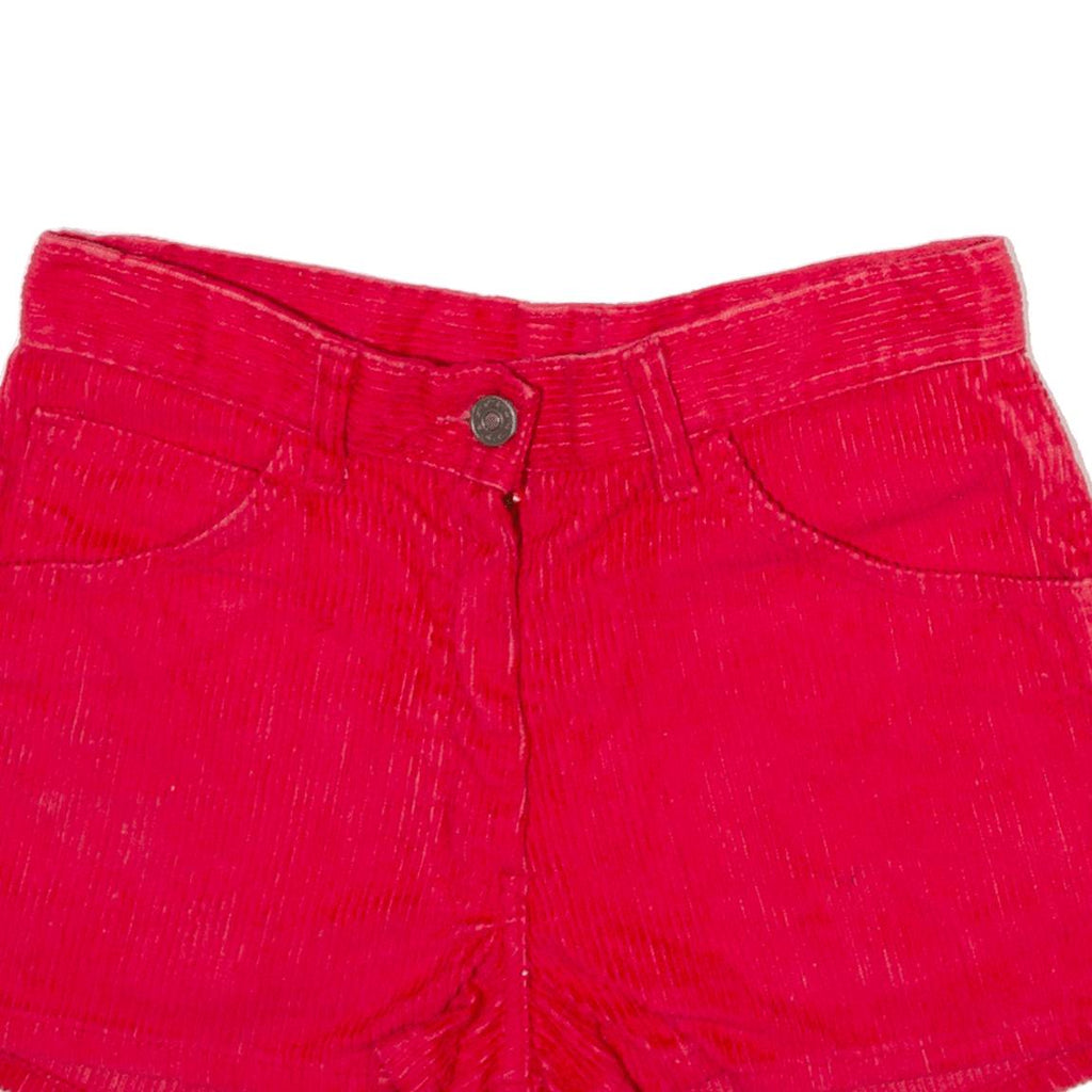 LENNY'S Womens Corduroy Shorts Red Regular XS W26
