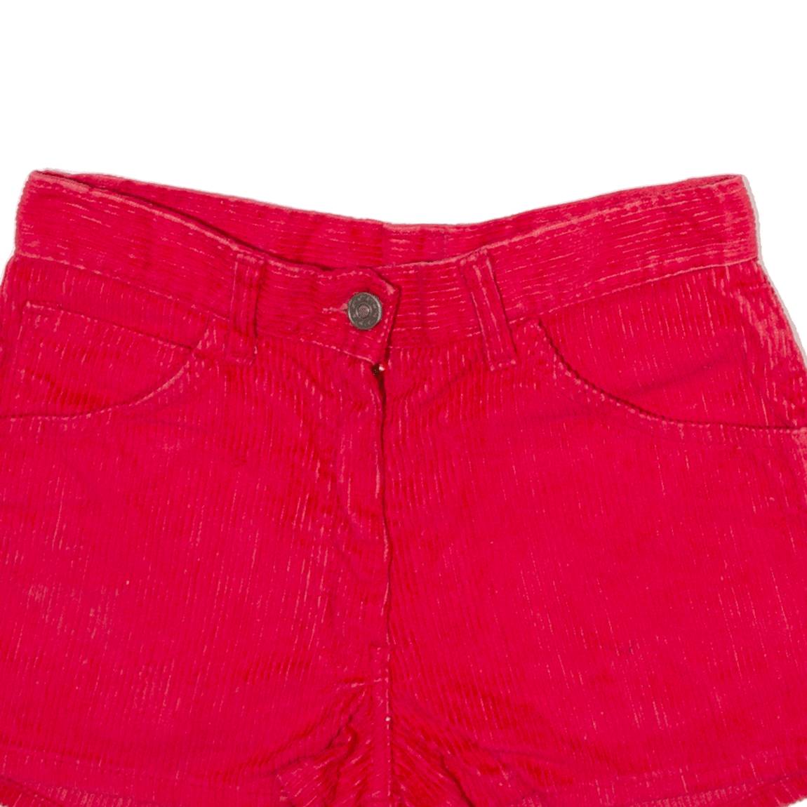 LENNY'S Womens Corduroy Shorts Red Regular XS W26