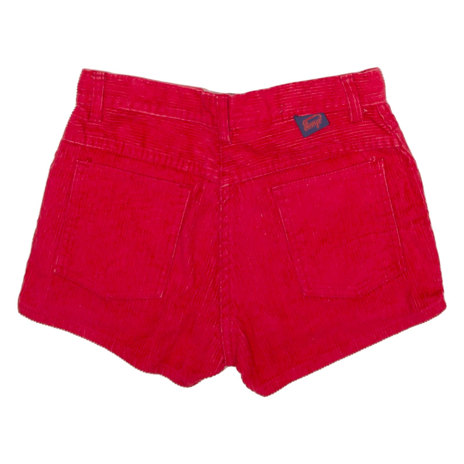 LENNY'S Womens Corduroy Shorts Red Regular XS W26
