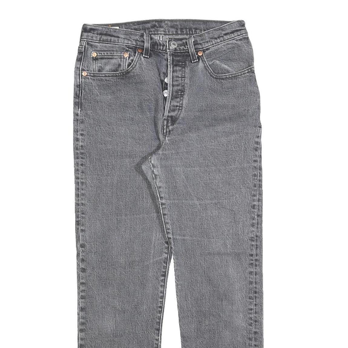 LEVI'S 501 BIG E Womens Jeans Grey Regular Straight Denim Raw W26 L28 Vintage