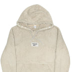 REEBOK Womens Beige Plush Hoodie S Fleece Pullover Hooded Sweatshirt Cozy