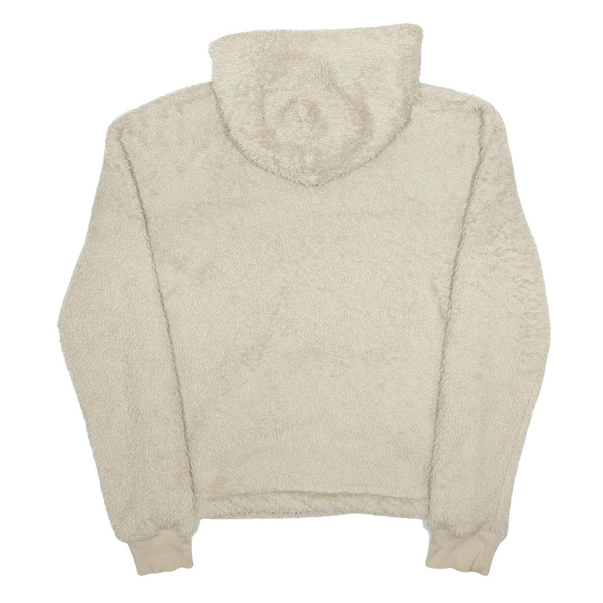 REEBOK Womens Beige Plush Hoodie S Fleece Pullover Hooded Sweatshirt Cozy
