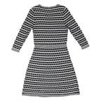 MONSOON Womens Black & White Day Cotton Blend Dress UK 12 Striped Pattern 3/4