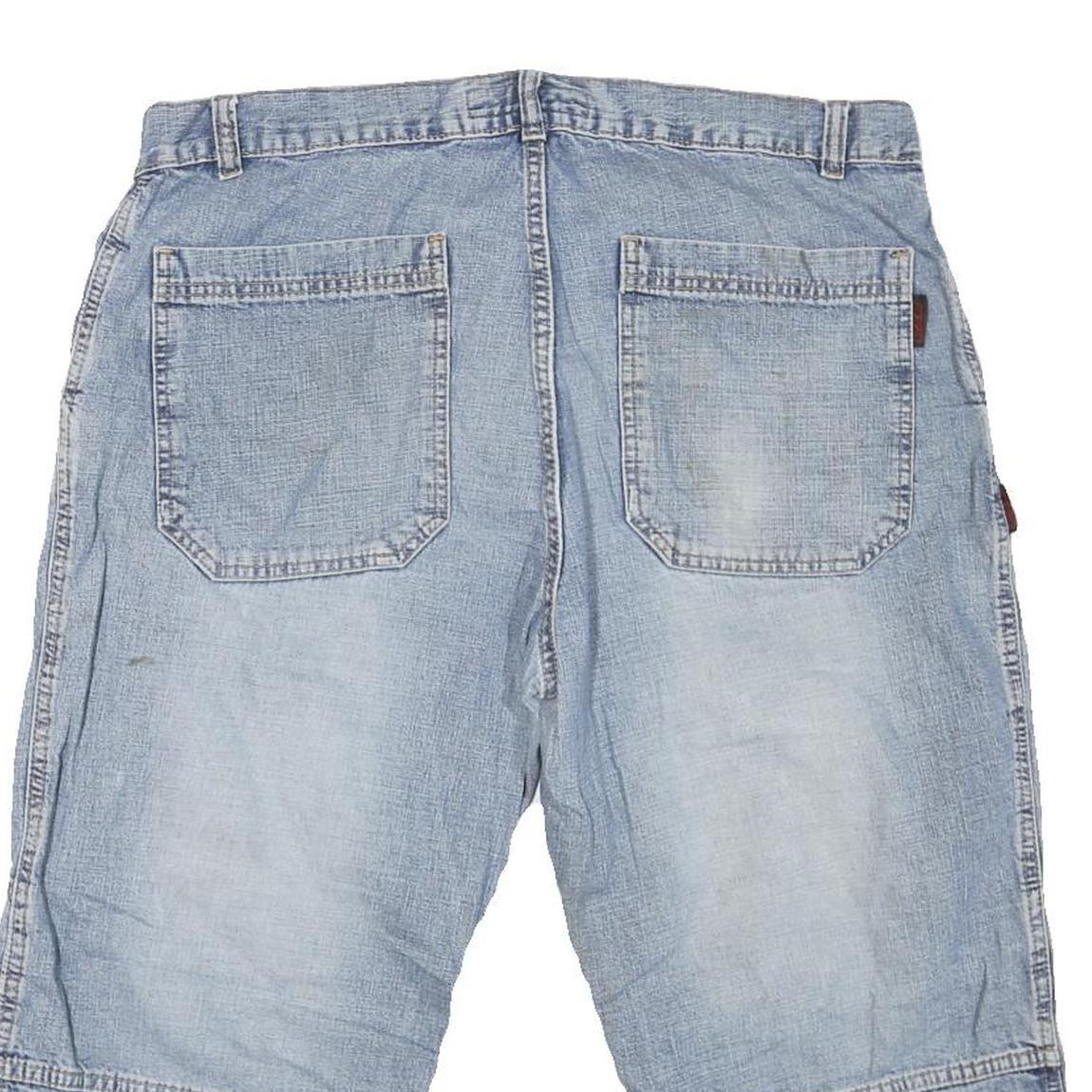 EXE DENIM Mens Denim Blue Casual Shorts L W38 Cotton Blend Relaxed Fit