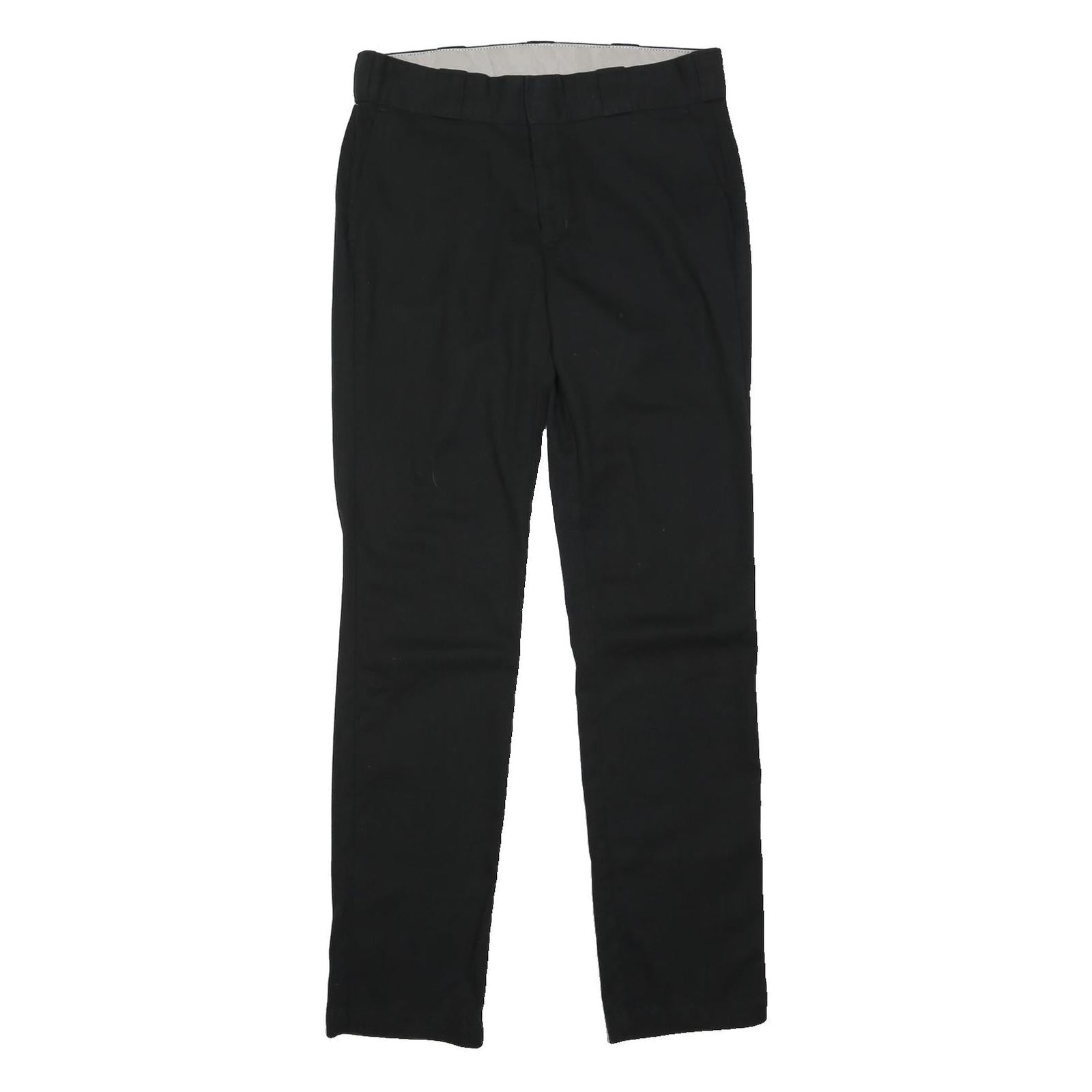 DICKIES Mens Black Cotton Blend Regular Straight Trousers W31 L32 Workwear
