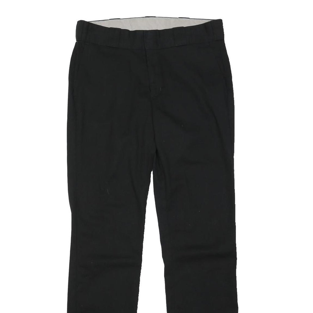 DICKIES Mens Black Cotton Blend Regular Straight Trousers W31 L32 Workwear