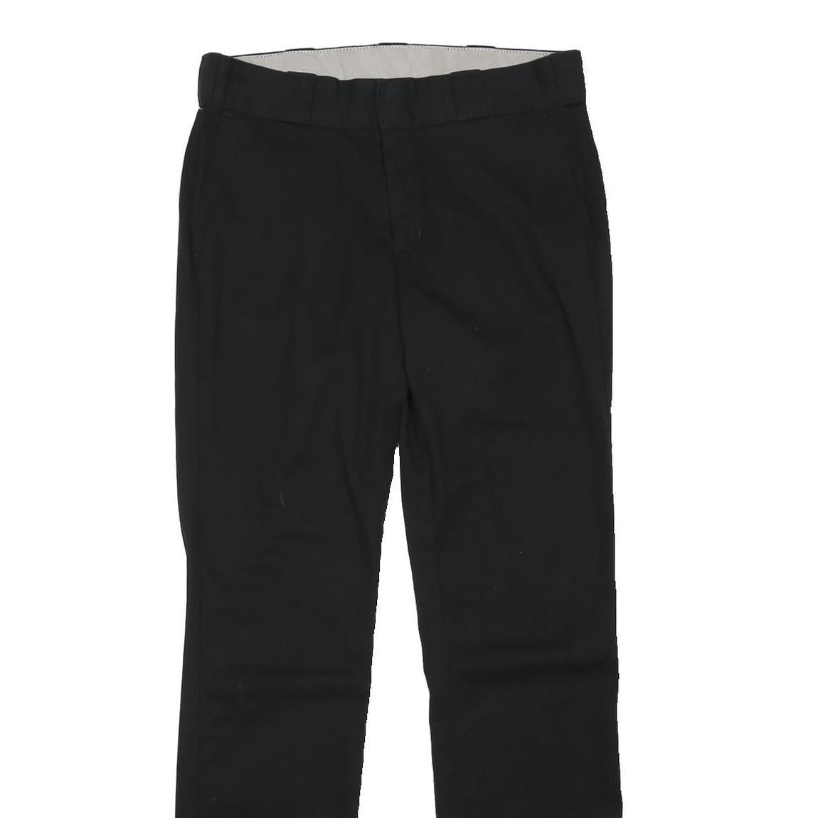 DICKIES Mens Black Cotton Blend Regular Straight Trousers W31 L32 Workwear