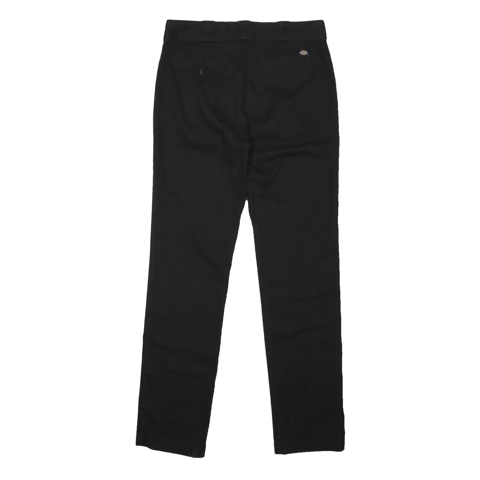 DICKIES Mens Black Cotton Blend Regular Straight Trousers W31 L32 Workwear