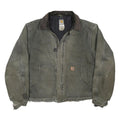 CARHARTT Mens Green Cotton Canvas Workwear Jacket XL Relaxed Fit Zip Up Pockets