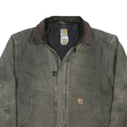 CARHARTT Mens Green Cotton Canvas Workwear Jacket XL Relaxed Fit Zip Up Pockets