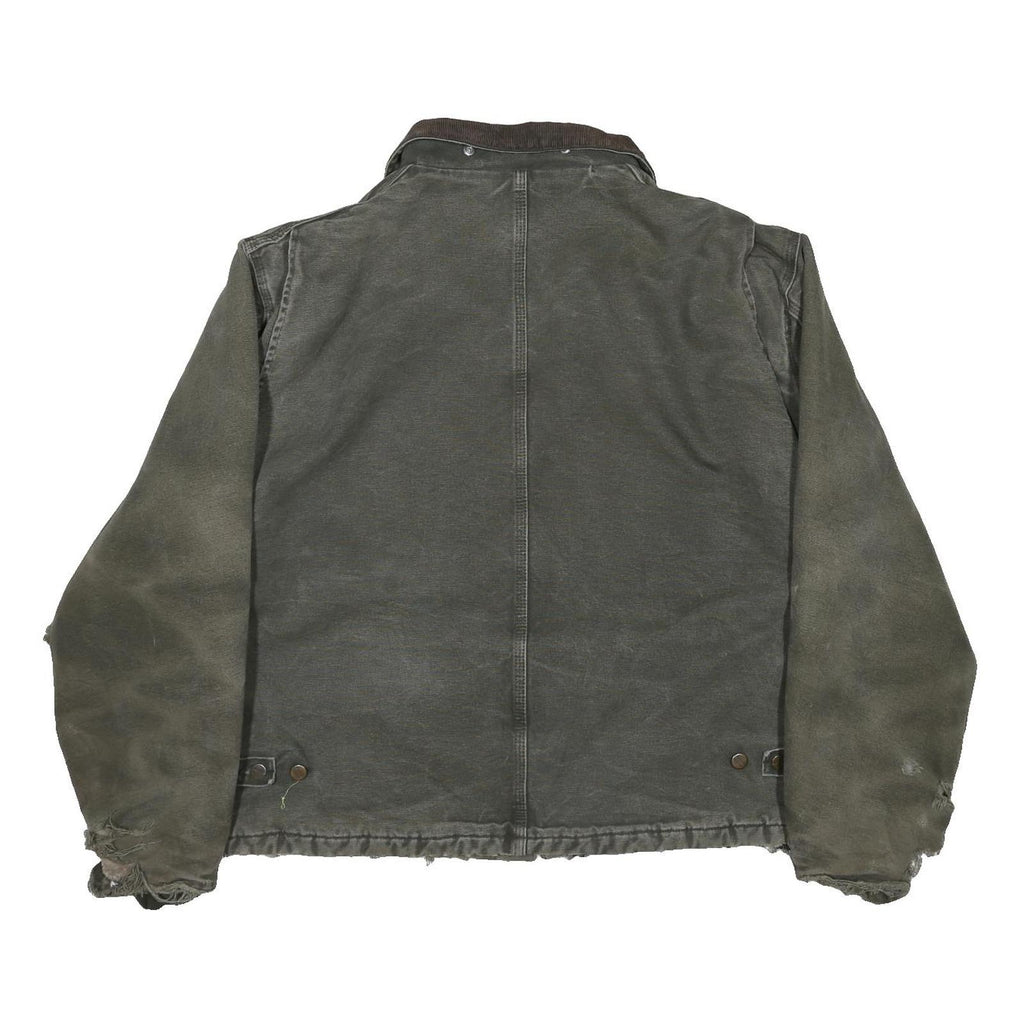 CARHARTT Mens Green Cotton Canvas Workwear Jacket XL Relaxed Fit Zip Up Pockets