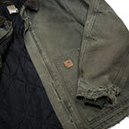 CARHARTT Mens Green Cotton Canvas Workwear Jacket XL Relaxed Fit Zip Up Pockets