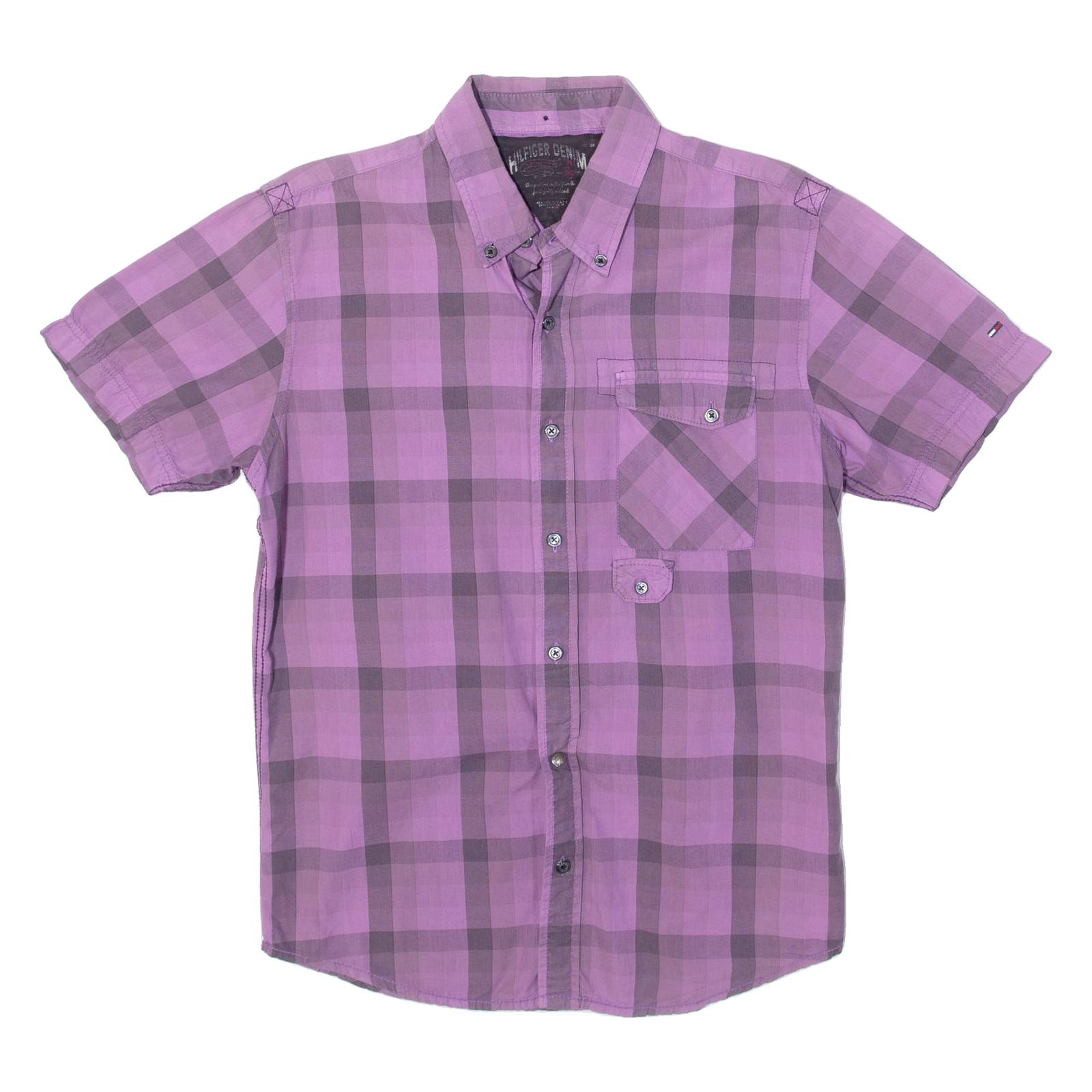 TOMMY HILFIGER Mens Shirt Purple Check M