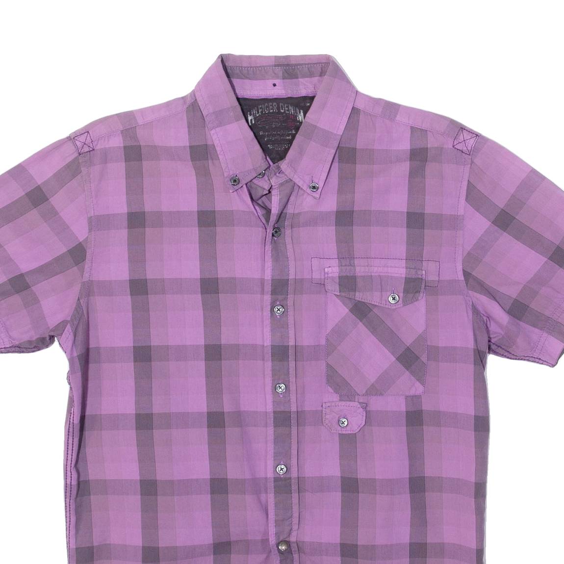 TOMMY HILFIGER Mens Shirt Purple Check M