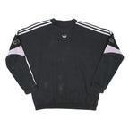 ADIDAS Mens Black & Purple Crew Neck S Cotton Blend Pullover Sweatshirt