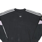 ADIDAS Mens Black & Purple Crew Neck S Cotton Blend Pullover Sweatshirt