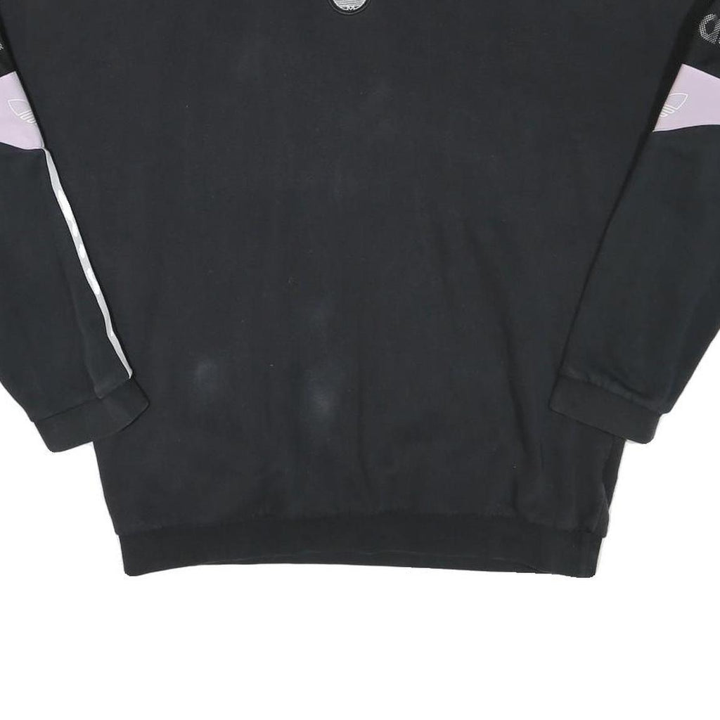 ADIDAS Mens Black & Purple Crew Neck S Cotton Blend Pullover Sweatshirt