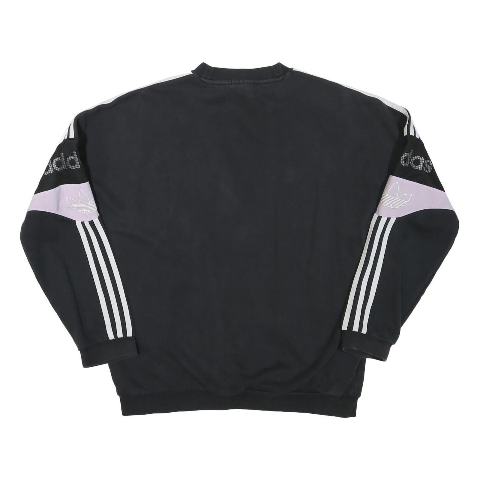 ADIDAS Mens Black & Purple Crew Neck S Cotton Blend Pullover Sweatshirt