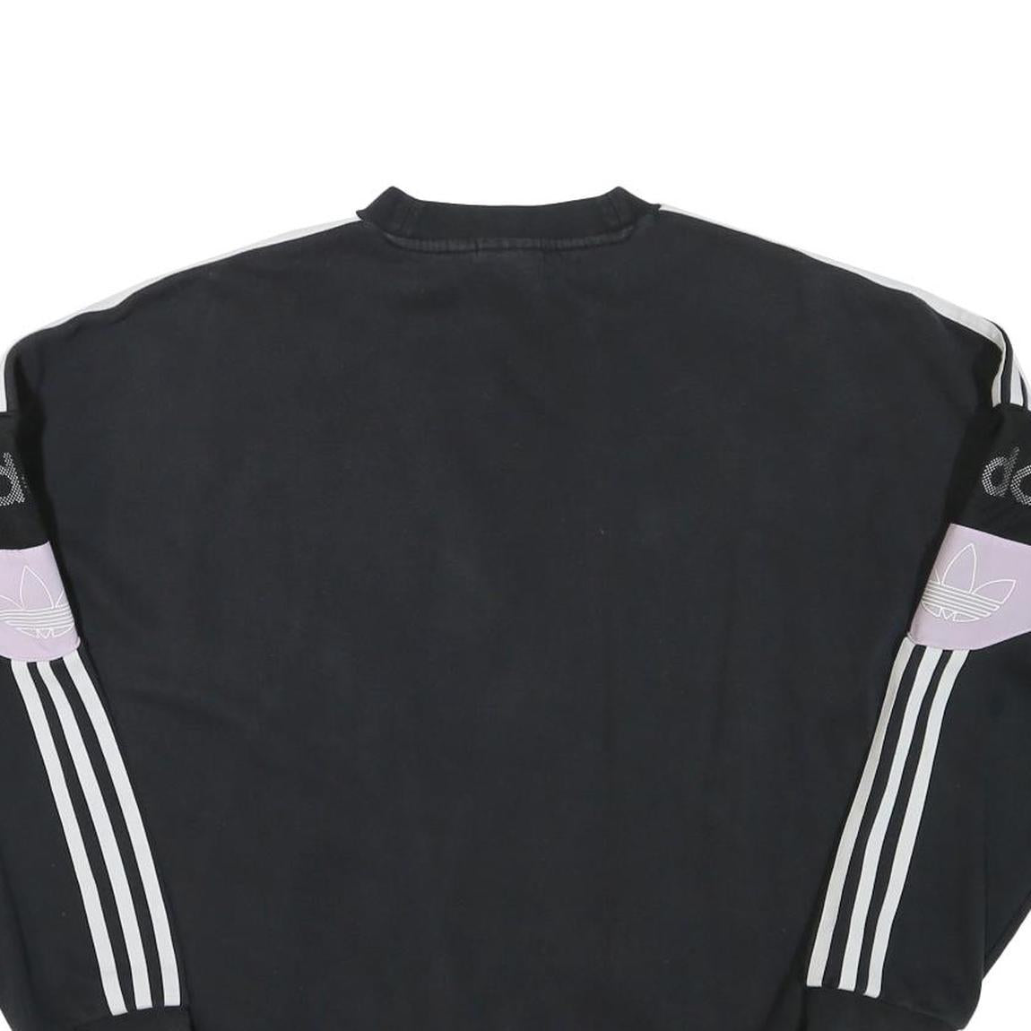 ADIDAS Mens Black & Purple Crew Neck S Cotton Blend Pullover Sweatshirt