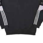 ADIDAS Mens Black & Purple Crew Neck S Cotton Blend Pullover Sweatshirt