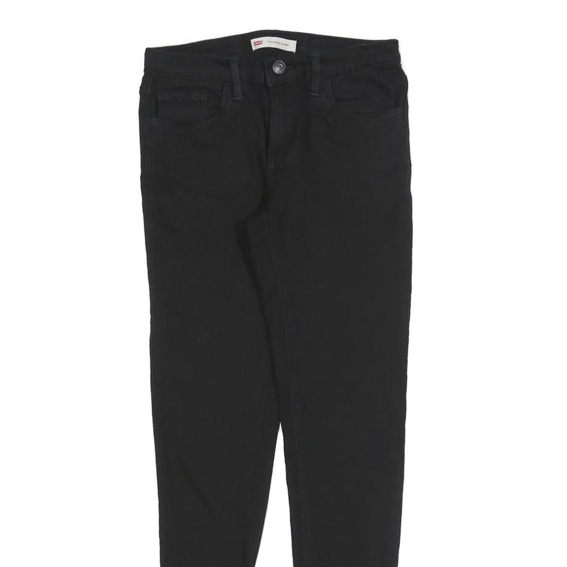 LEVI'S Girls Cotton Blend Black Slim Skinny Trousers W24 L26