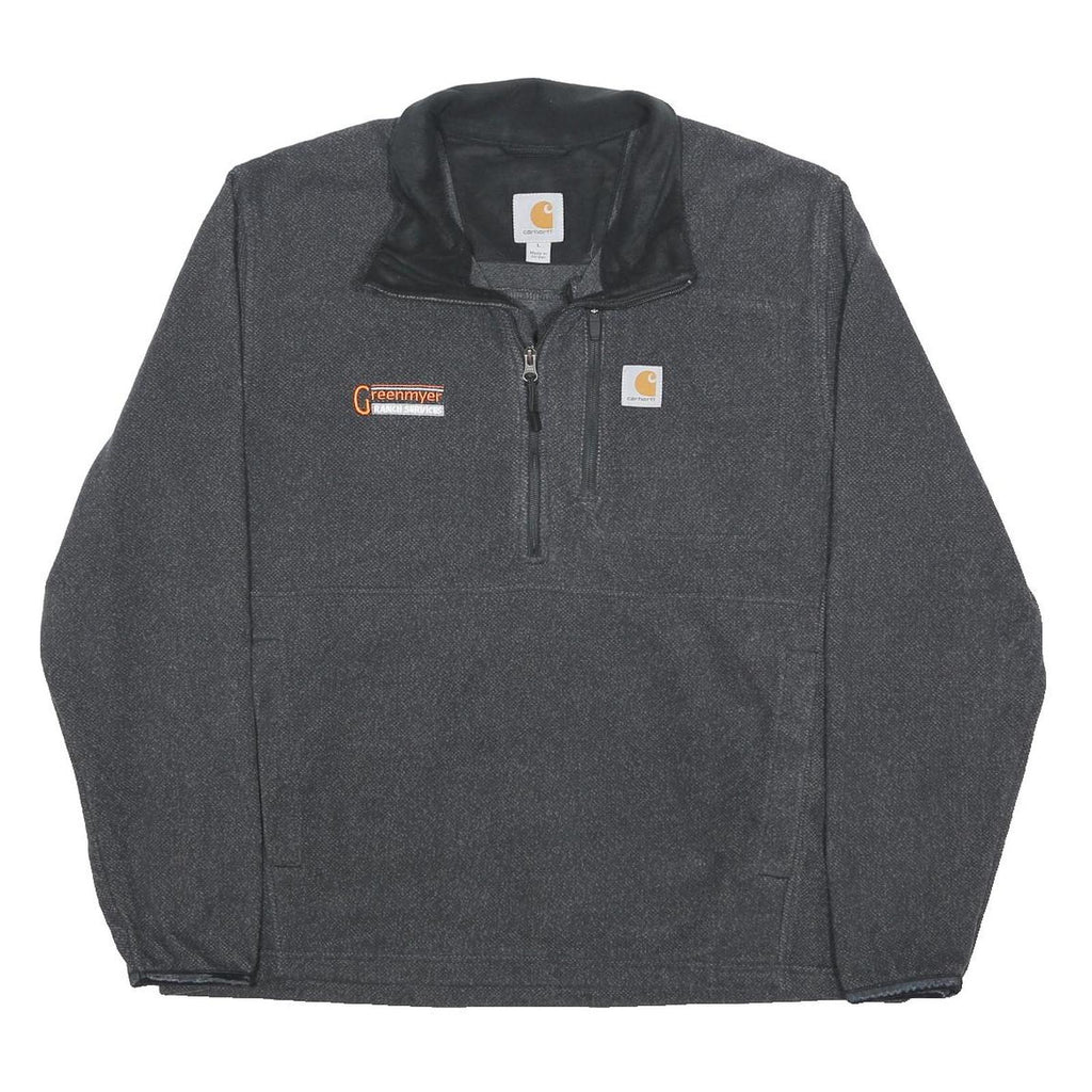 CARHARTT Mens Grey Plain Pullover Basic Knit L Workwear Polyester Jumper