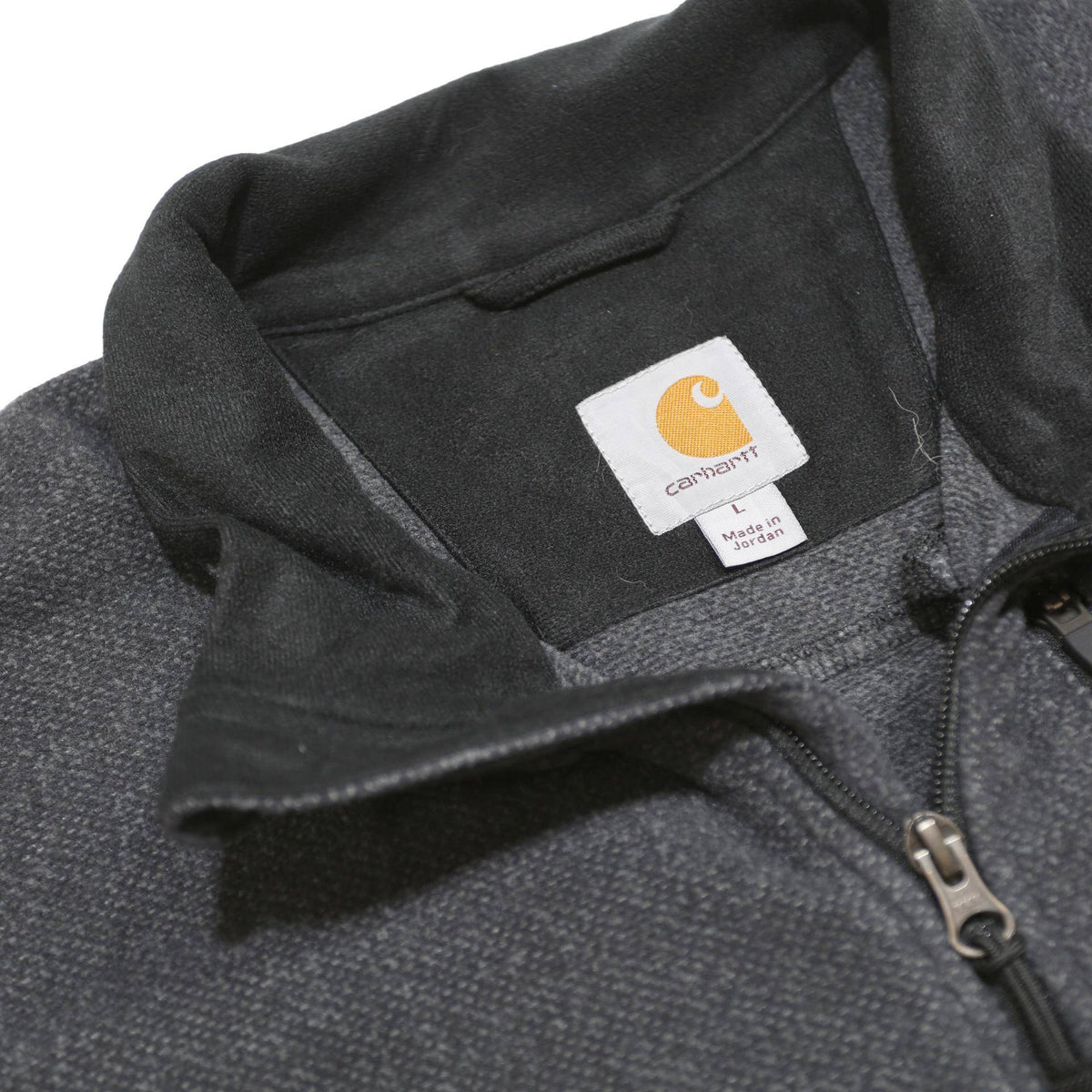 CARHARTT Mens Grey Plain Pullover Basic Knit L Workwear Polyester Jumper