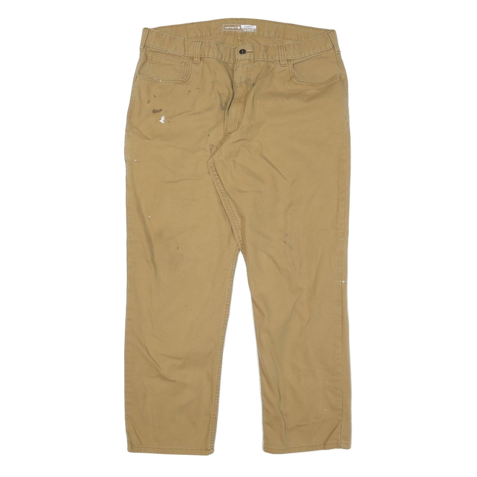 CARHARTT Mens Cotton Blend Relaxed Straight Trousers Loose Fit W38 L31 Durable