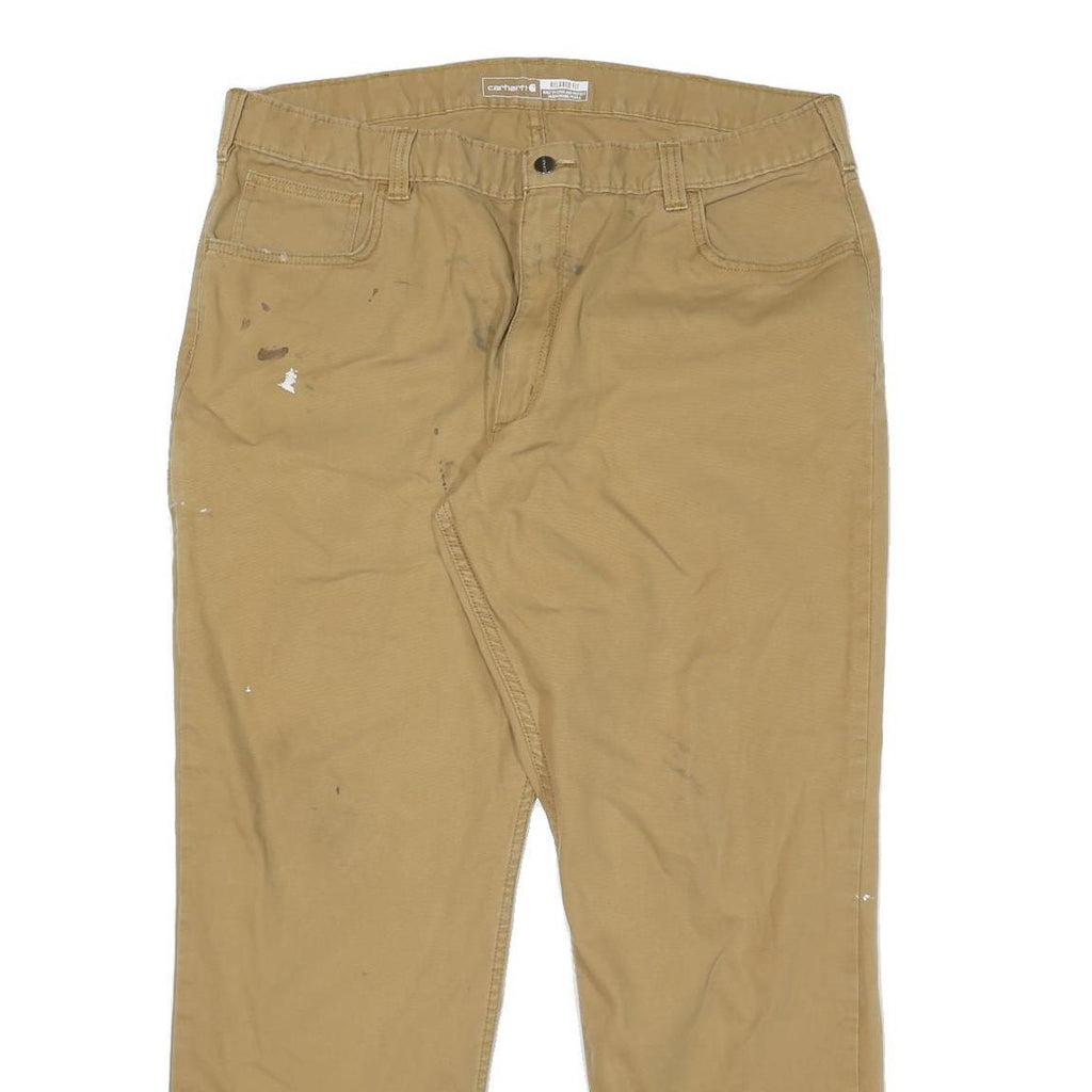 CARHARTT Mens Cotton Blend Relaxed Straight Trousers Loose Fit W38 L31 Durable