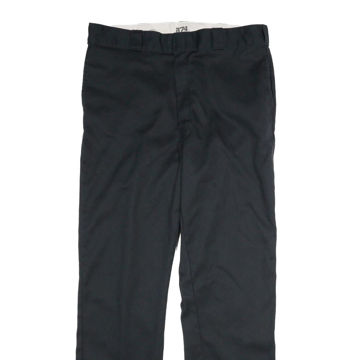 DICKIES Mens Cotton Black Regular Straight Trousers W38 L34 Workwear Zip Closure