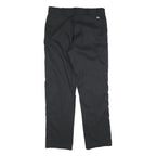 DICKIES Mens Cotton Black Regular Straight Trousers W38 L34 Workwear Zip Closure